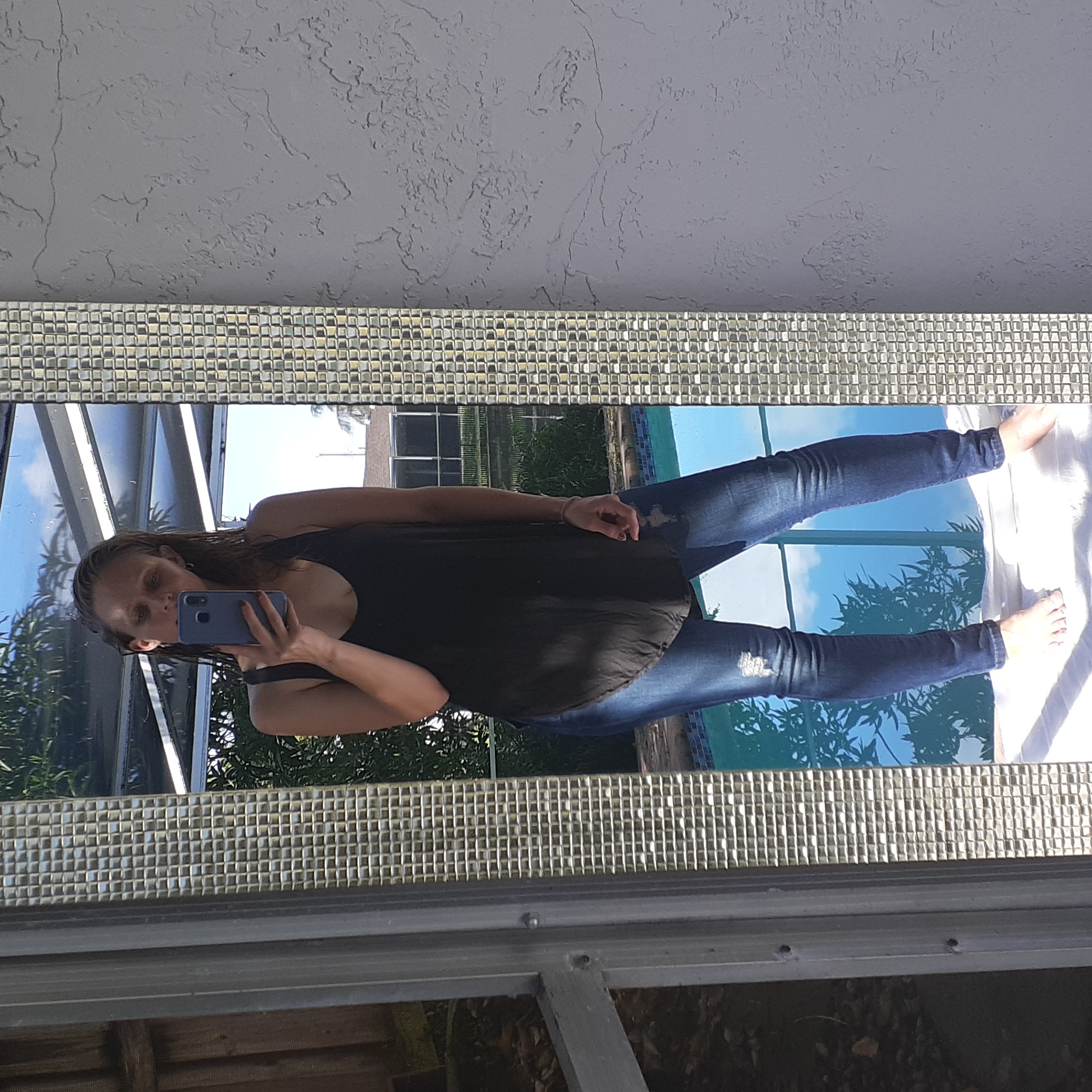 Washed Black/Grey Sleeveless Top